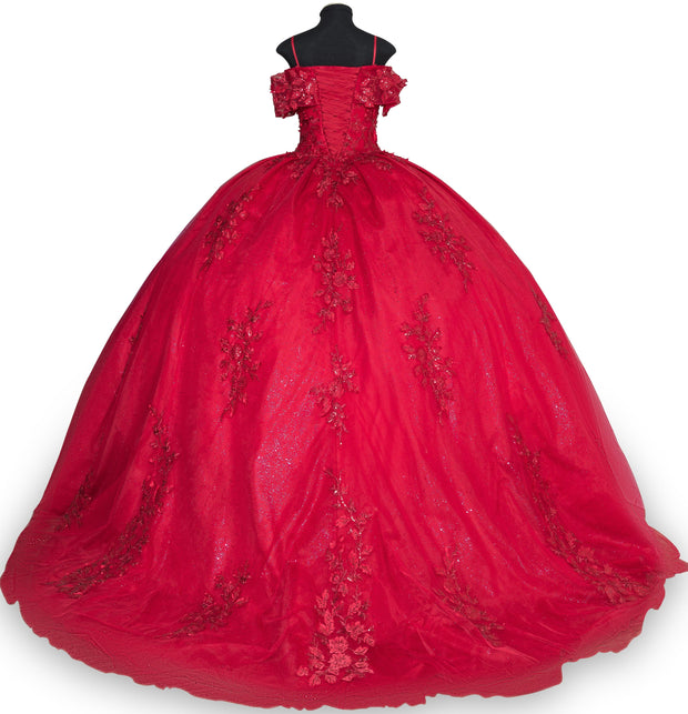 Applique Off Shoulder Ball Gown by Cinderella Couture 8045J