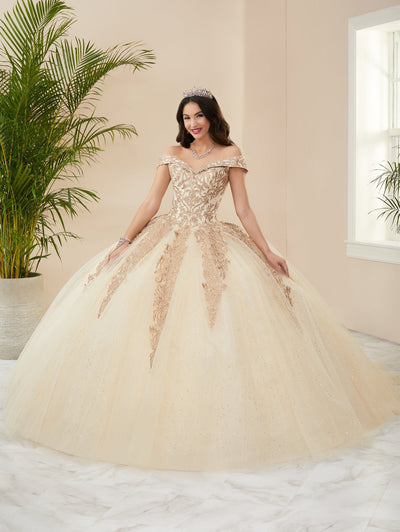 Applique Off Shoulder Quinceanera Dress by Fiesta Gowns 56400 (Size 10 - 16)