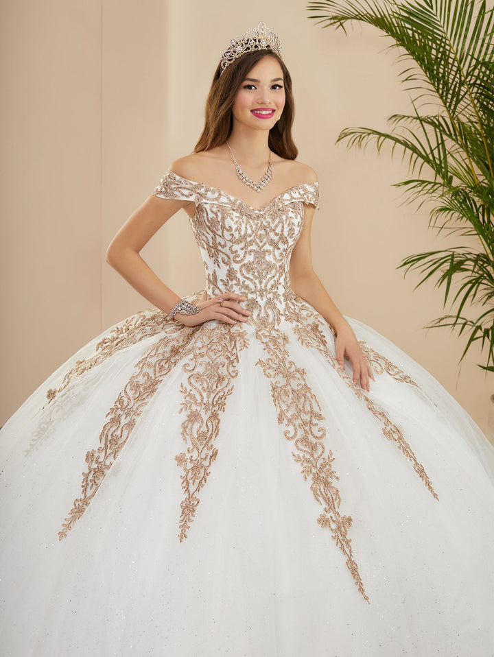 Applique Off Shoulder Quinceanera Dress by Fiesta Gowns 56400 (Size 10 - 16)