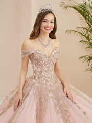 Applique Off Shoulder Quinceanera Dress by Fiesta Gowns 56400 (Size 18 - 26)