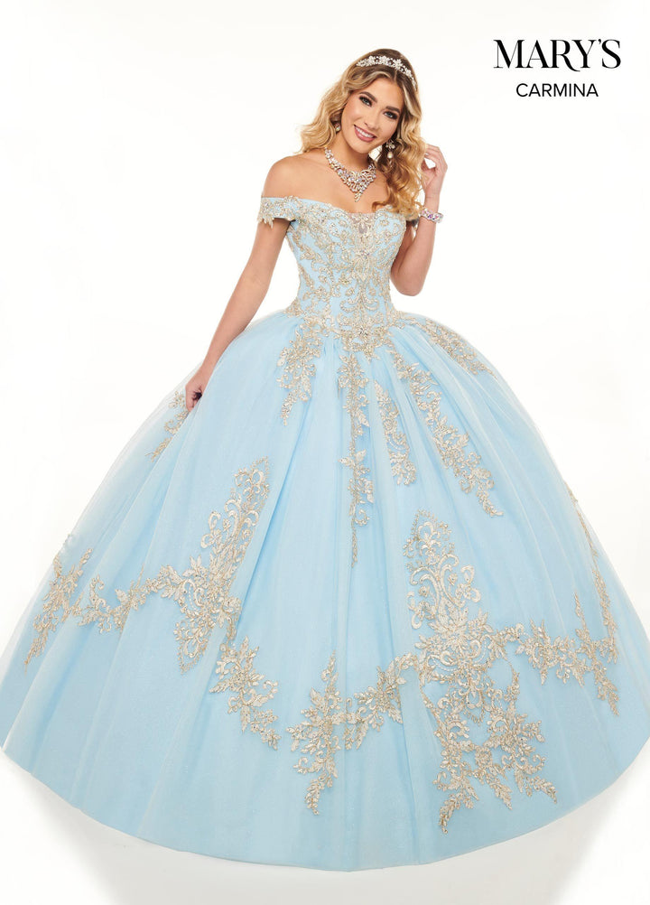 Applique Off Shoulder Quinceanera Dress by Mary's Bridal MQ1071