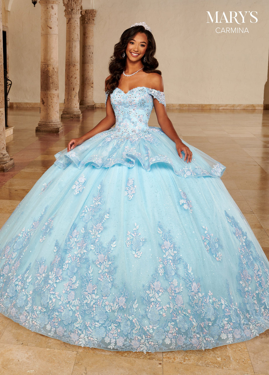 Applique Quinceanera Dress by Mary's Bridal MQ1098