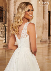 Applique Sleeveless Bridal Gown by Mary's Bridal MB3135