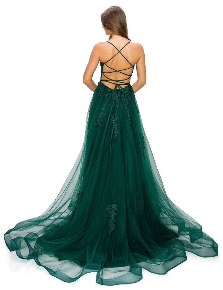 Applique Sleeveless Slit Gown by Cinderella Couture 8031J