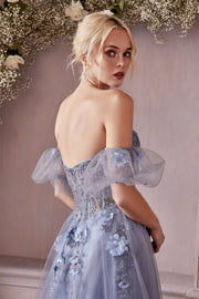 Applique Strapless Gown by Cinderella Divine CD0191
