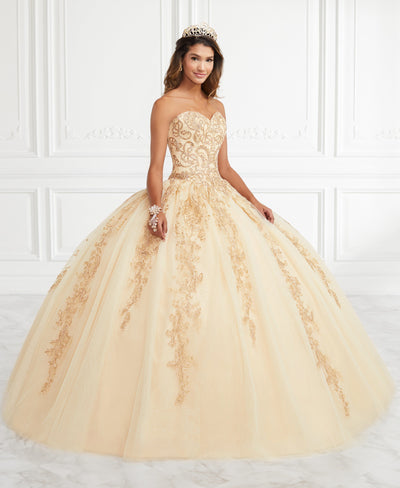 Applique Strapless Quinceanera Dress by Fiesta Gowns 56393 (Size 10 - 16)-Quinceanera Dresses-ABC Fashion