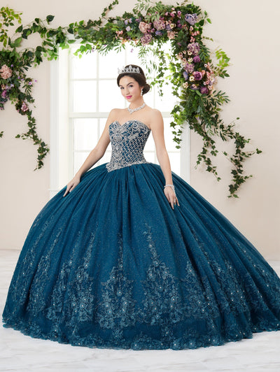 Applique Strapless Quinceanera Dress by House of Wu 26962