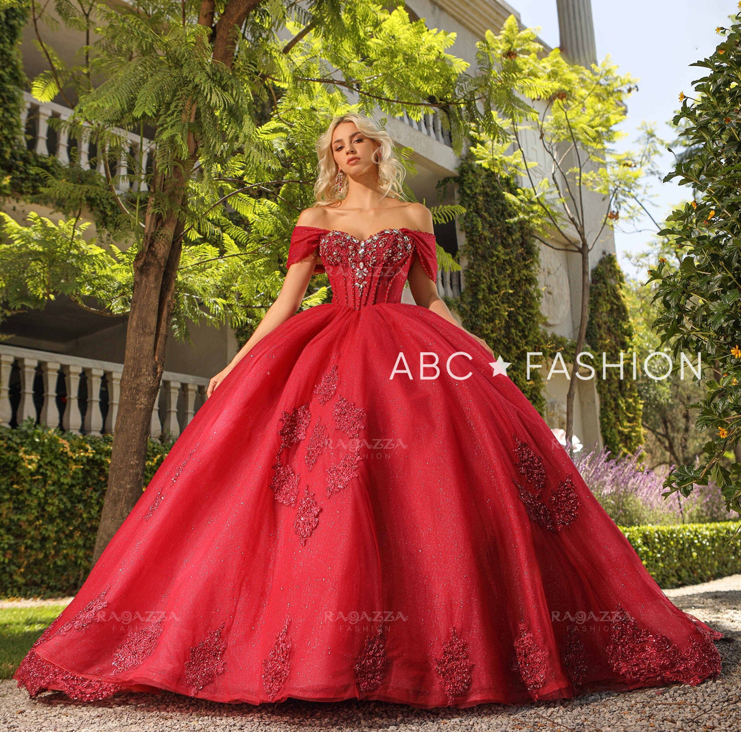 Applique Sweetheart Quinceanera Dress by Ragazza EV35-635