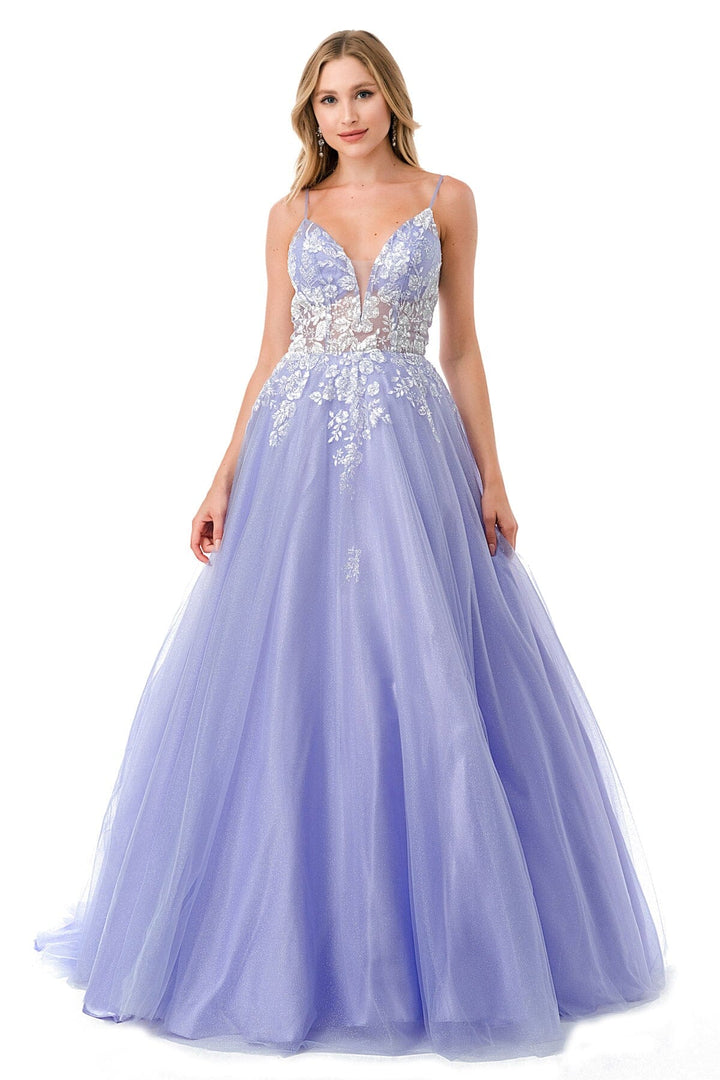 Applique Sweetheart Tulle Gown by Coya L2791B