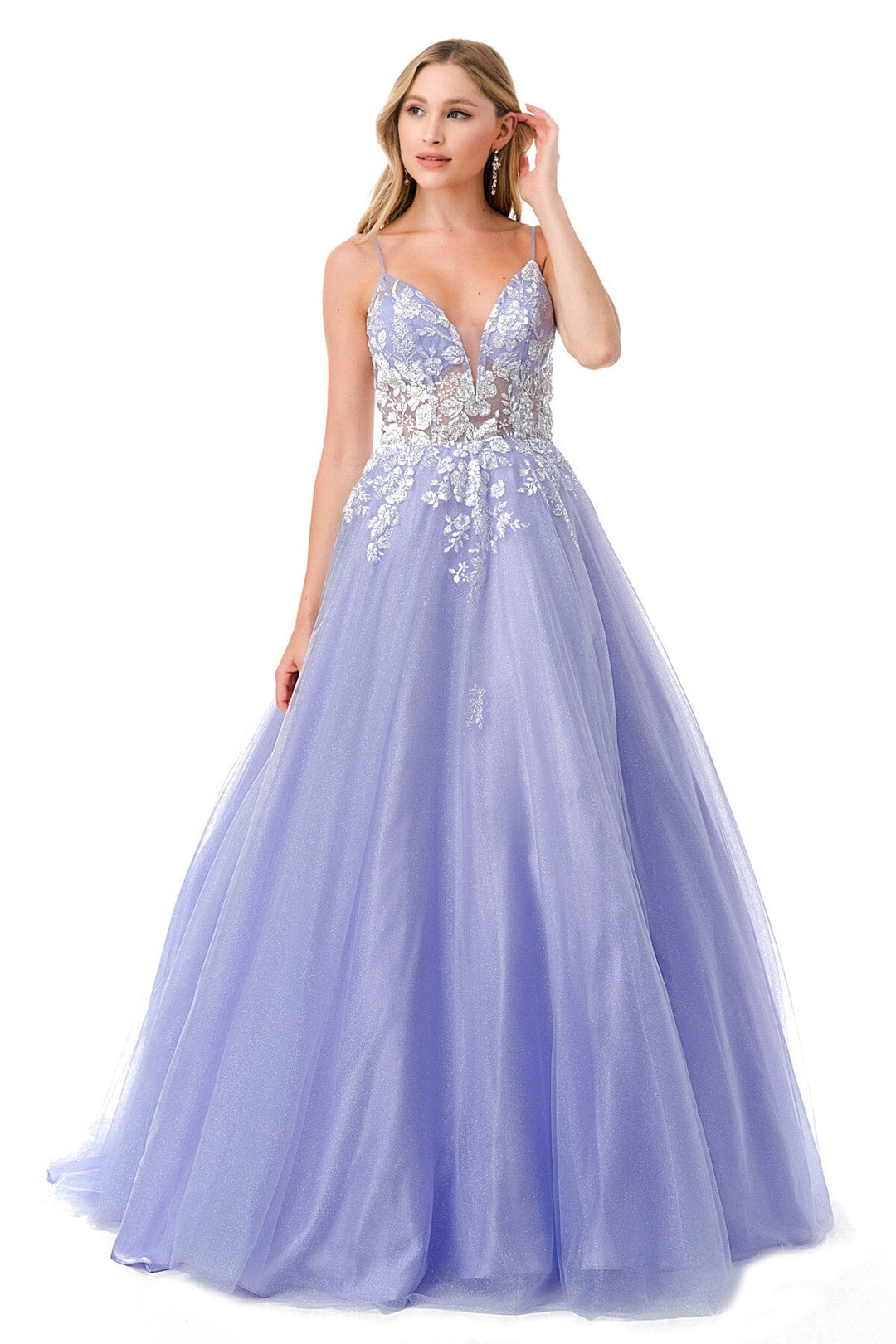 Applique Sweetheart Tulle Gown by Coya L2791B