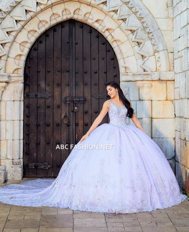 Applique V-Neck Quinceanera Dress by House of Wu 26040