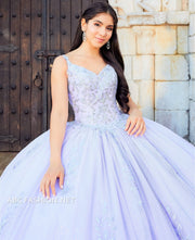 Applique V-Neck Quinceanera Dress by House of Wu 26040