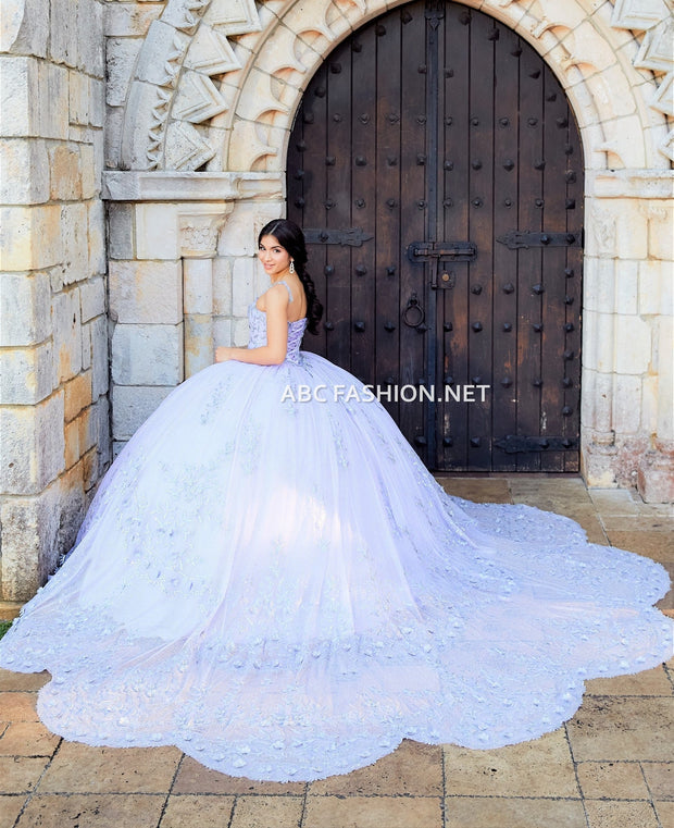 Applique V-Neck Quinceanera Dress by House of Wu 26040