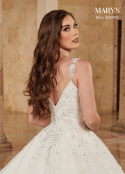 Applique V-Neck Wedding Ball Gown by Mary's Bridal MB6084