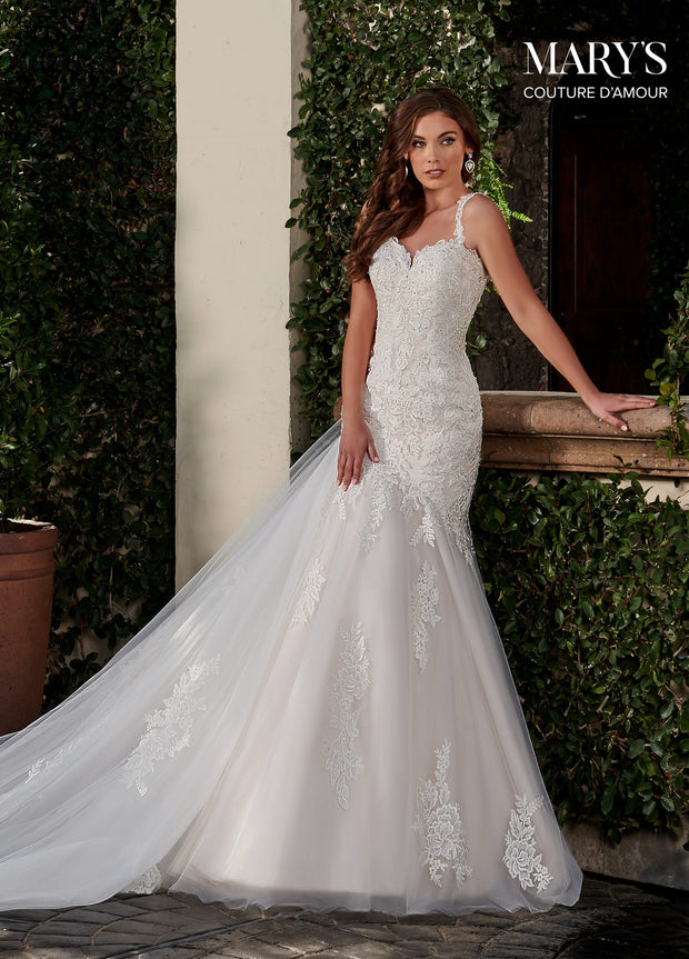 Applique Wedding Mermaid Dress by Mary's Bridal MB4104