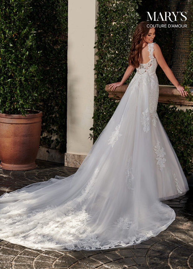 Applique Wedding Mermaid Dress by Mary's Bridal MB4104