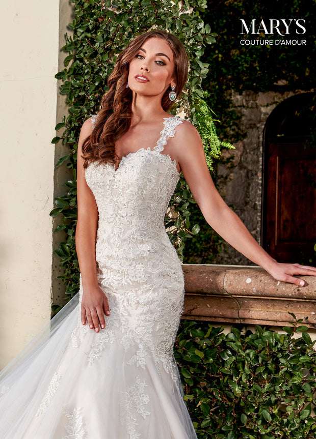Applique Wedding Mermaid Dress by Mary's Bridal MB4104
