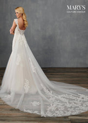 Applique Wedding Mermaid Dress by Mary's Bridal MB4104