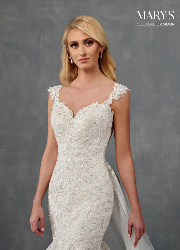 Applique Wedding Mermaid Dress by Mary's Bridal MB4104