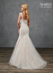 Applique Wedding Mermaid Dress by Mary's Bridal MB4104