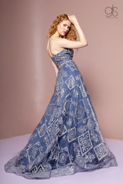 Bead Embellished Long Strapless A-Line Dress by Elizabeth K GL2650-Long Formal Dresses-ABC Fashion