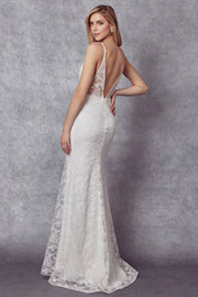 Beaded Applique Sleeveless Mermaid Dress by Juliet 272