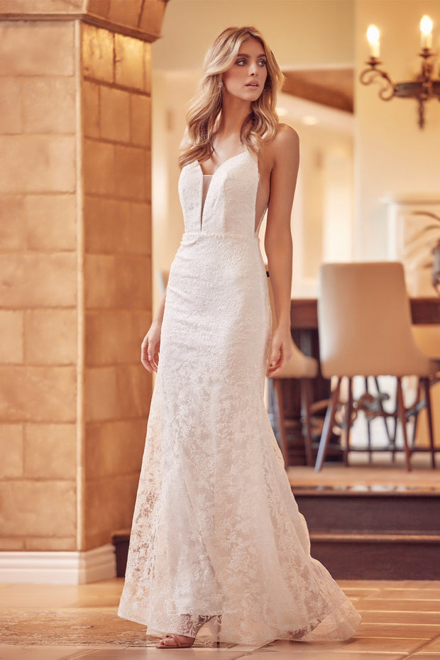 Beaded Applique Sleeveless Mermaid Dress by Juliet 272