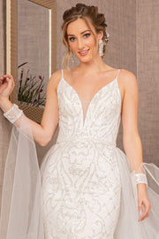 Beaded Bridal Mermaid V-Neck Gown by GLS Gloria GL3157
