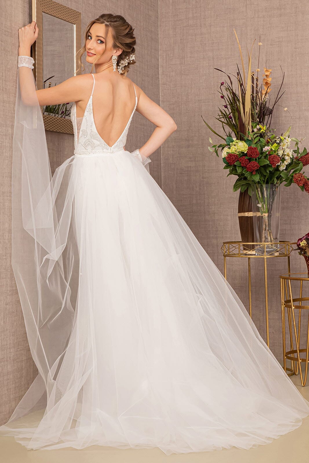 Beaded V-Neck Bridal Mermaid Gown by GLS Gloria GL3157