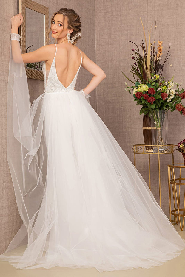 Beaded Bridal Mermaid V-Neck Gown by GLS Gloria GL3157