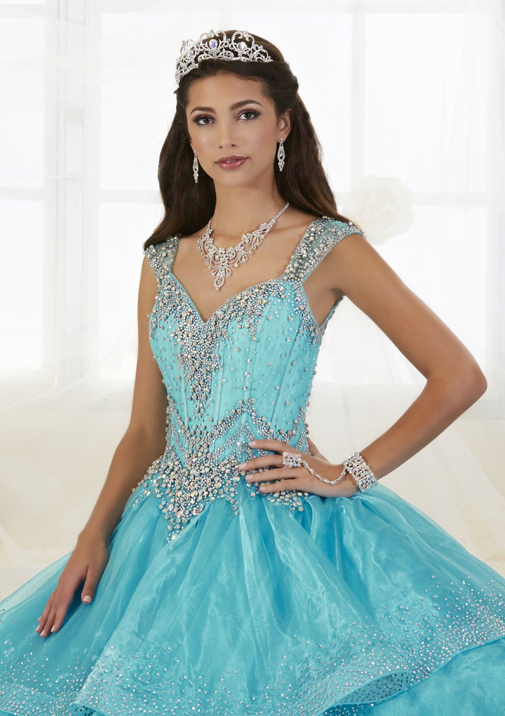 Beaded Cap Sleeve Quinceanera Dress by House of Wu 26880-Quinceanera Dresses-ABC Fashion