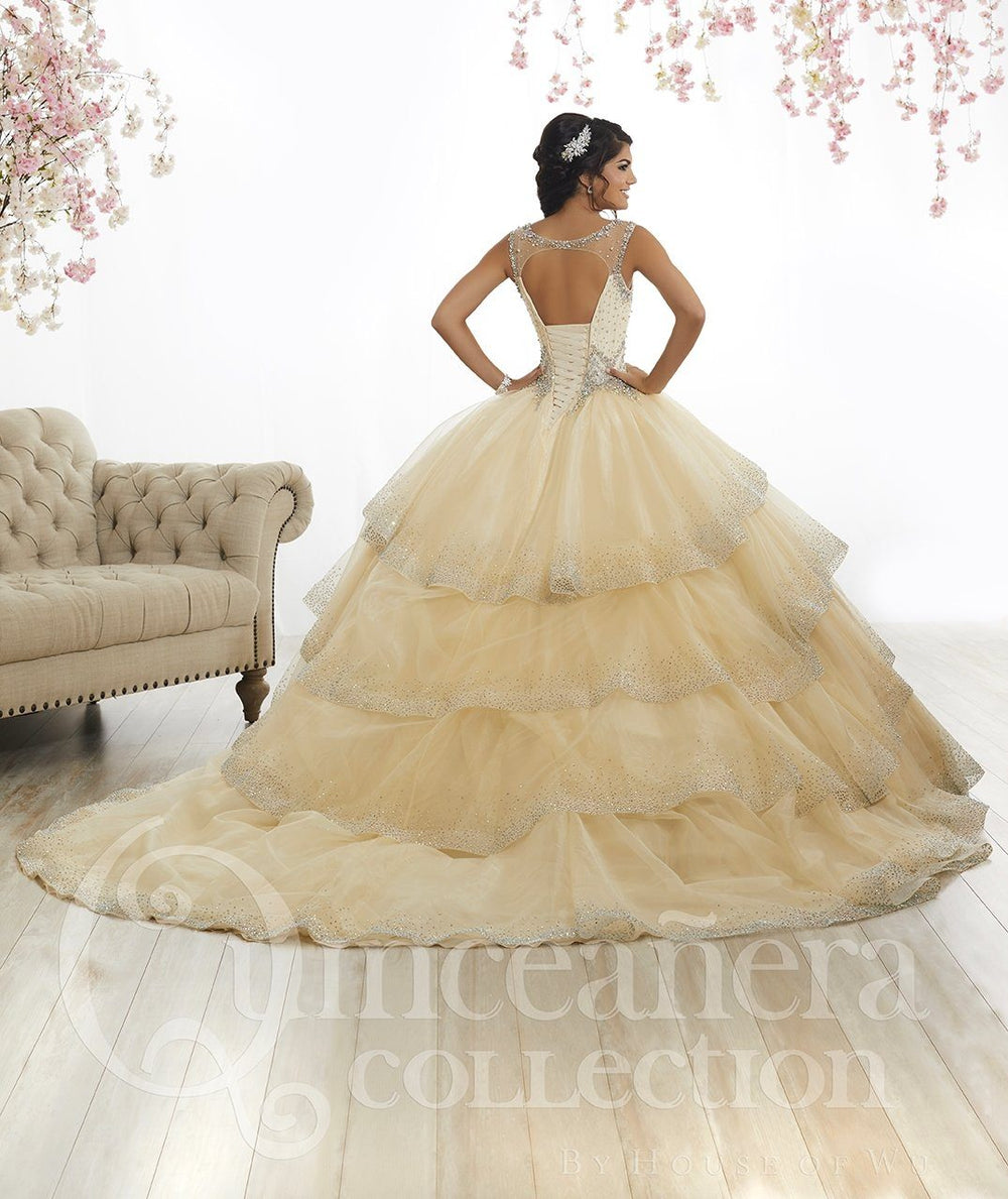 Beaded Cap Sleeve Quinceanera Dress by House of Wu 26880-Quinceanera Dresses-ABC Fashion