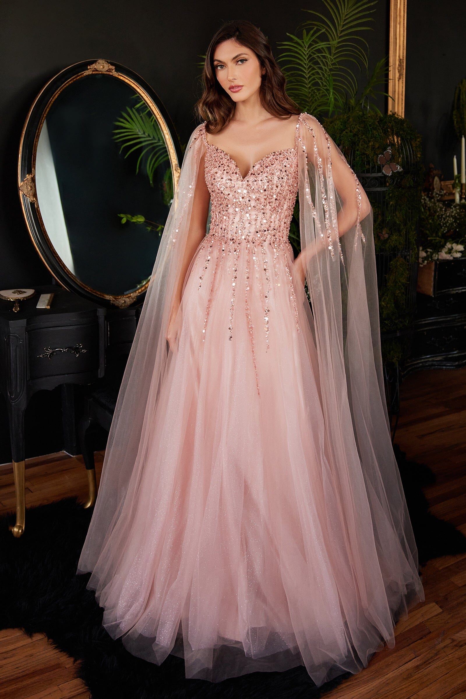 Pink cape sleeve dress clearance