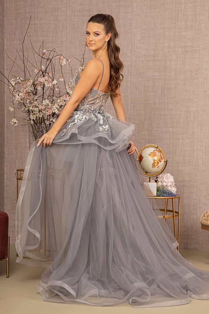 Beaded Embroidered Overskirt Gown by GLS Gloria GL3158