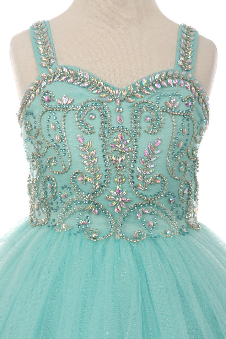 Beaded Girls Long Sweetheart Dress with Bolero by Cinderella Couture 5038-Girls Formal Dresses-ABC Fashion