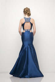 Beaded Halter Mermaid Dress by Cinderella Divine 83789