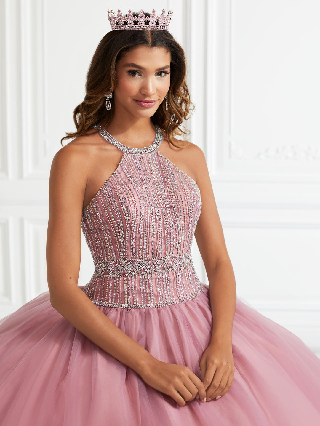 Beaded Halter Quinceanera Dress by Fiesta Gowns 56391-Quinceanera Dresses-ABC Fashion