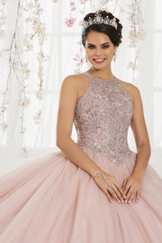 Beaded Halter Tulle Quinceanera Dress by House of Wu 26914-Quinceanera Dresses-ABC Fashion