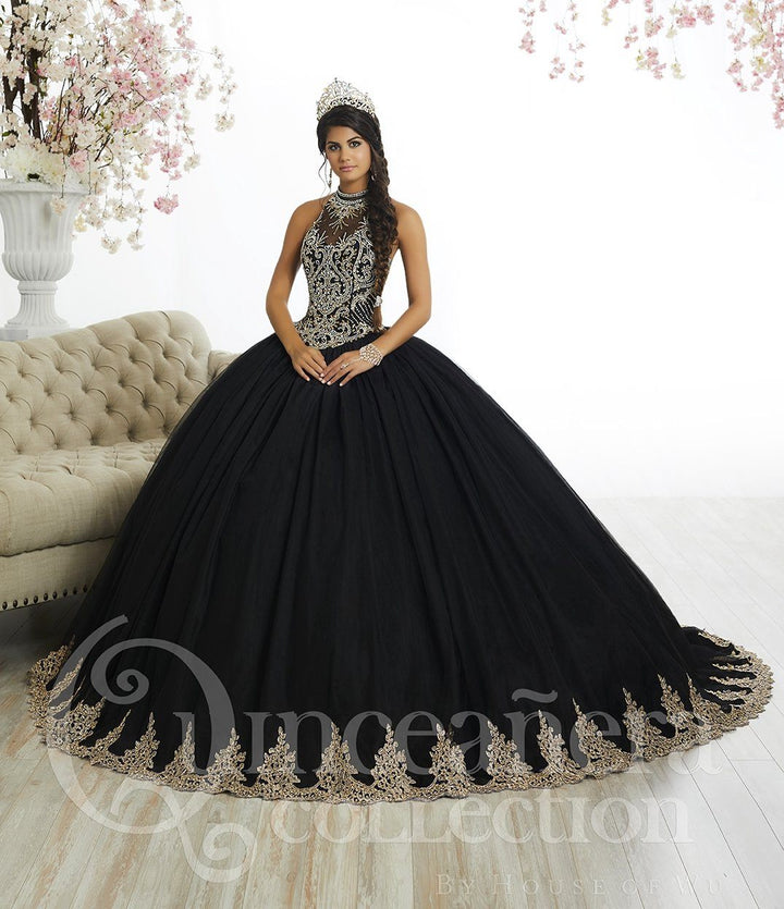 Beaded High-Neck Quinceanera Dress by House of Wu 26881-Quinceanera Dresses-ABC Fashion