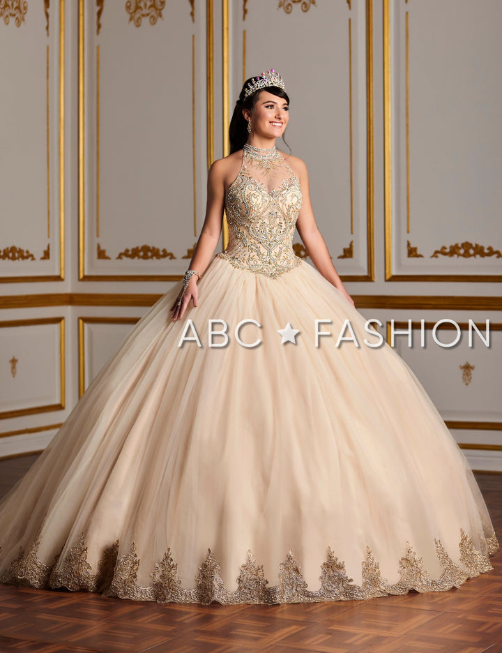 Beaded High-Neck Quinceanera Dress by House of Wu 26881-Quinceanera Dresses-ABC Fashion