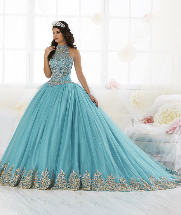 Beaded High-Neck Quinceanera Dress by House of Wu 26881-Quinceanera Dresses-ABC Fashion