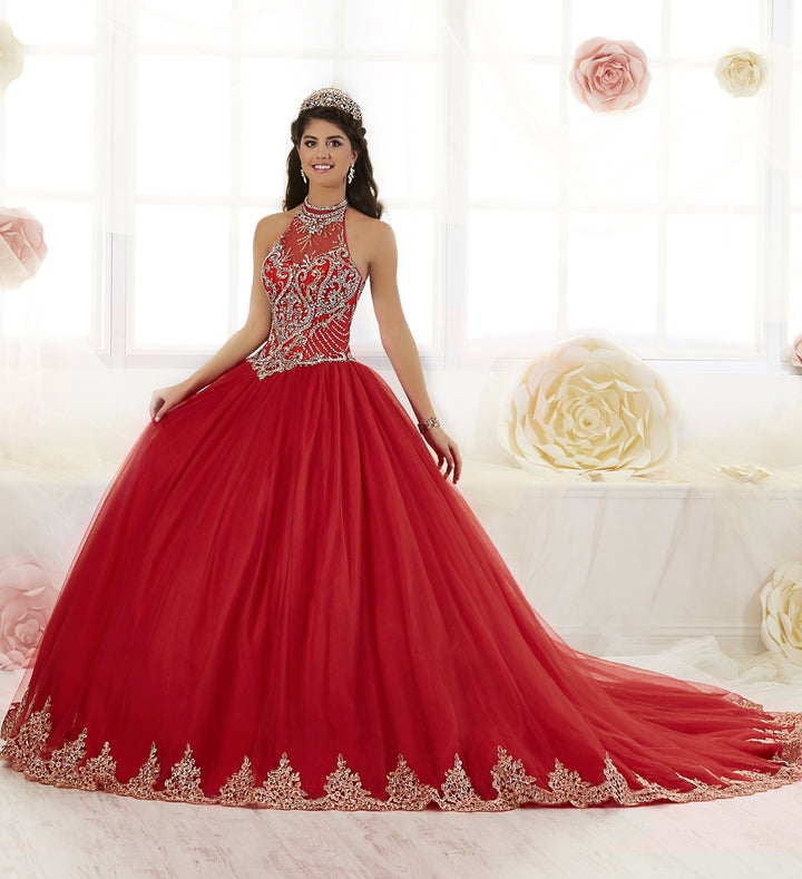 Beaded High-Neck Quinceanera Dress by House of Wu 26881-Quinceanera Dresses-ABC Fashion