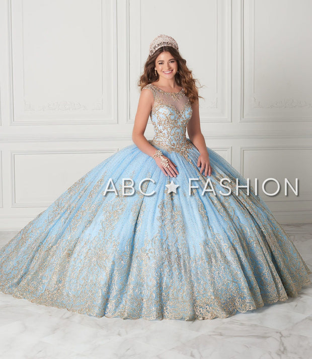Beaded Illusion Glitter Quinceanera Dress by House of Wu 26941-Quinceanera Dresses-ABC Fashion