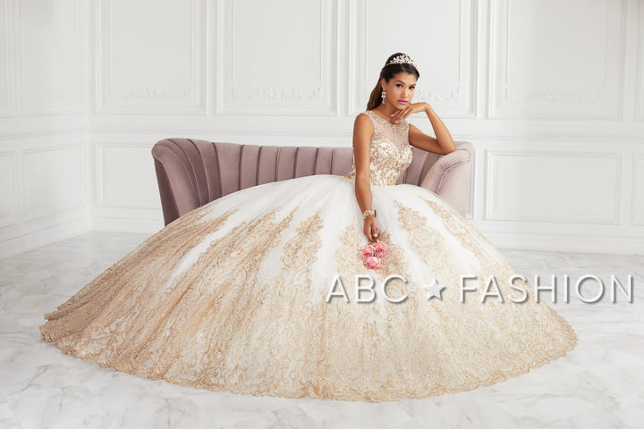 Beaded Illusion Glitter Quinceanera Dress by House of Wu 26941-Quinceanera Dresses-ABC Fashion