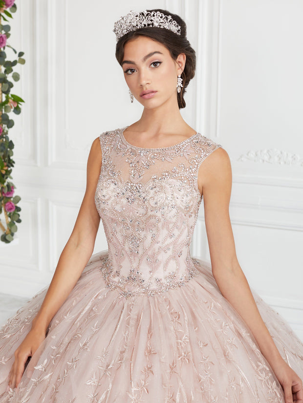 Beaded Illusion Quinceanera Dress by House of Wu 26942-Quinceanera Dresses-ABC Fashion