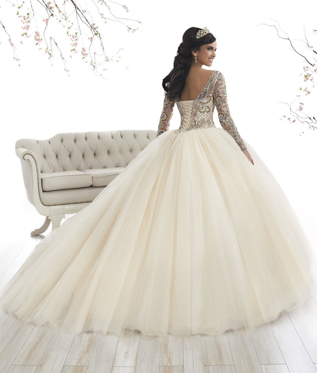 Beaded Long Sleeved Quinceanera Dress by House of Wu 26875-Quinceanera Dresses-ABC Fashion