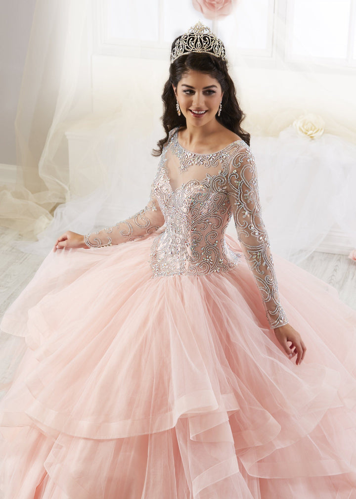 Beaded Long Sleeved Quinceanera Dress by House of Wu 26904-Quinceanera Dresses-ABC Fashion