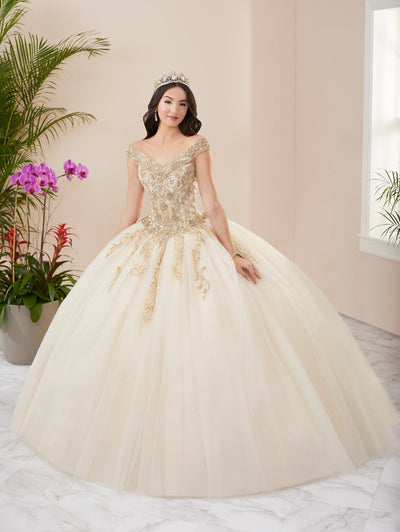 Beaded Off Shoulder Quinceanera Dress by Fiesta Gowns 56407 (Size 18 - 26)