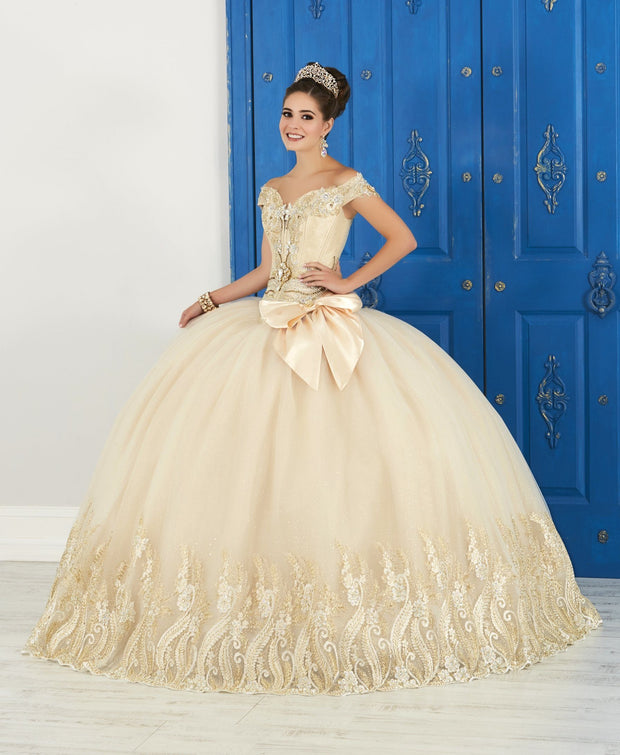 Beaded Off the Shoulder Dress by House of Wu LA Glitter 24043-Quinceanera Dresses-ABC Fashion