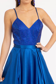 Beaded Satin A-line Gown by Elizabeth K GL3040
